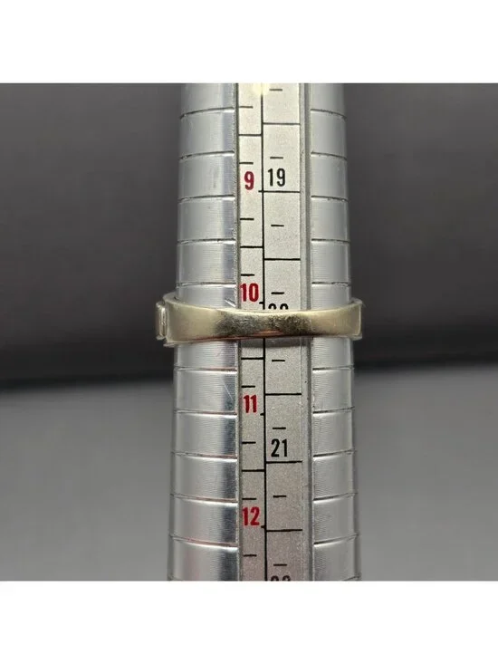 10k White Gold Natural Diamond Channel Set Band Ring Size 10.25 Signed NDI 4.05g - Picture 12 of 16